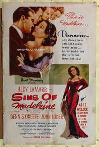 a221 DISHONORED LADY one-sheet movie poster R51 Sins of Madeleine!