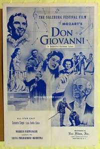 a233 DON GIOVANNI one-sheet movie poster '56 Mozart, Salzburg Festival!