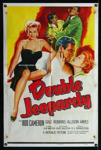 a235 DOUBLE JEOPARDY one-sheet movie poster '55 sexy Allison Hayes!