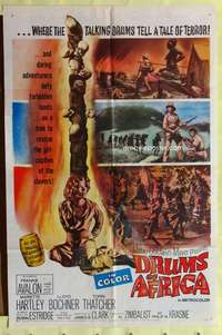 a244 DRUMS OF AFRICA one-sheet movie poster '63 Avalon, Mariette Hartley