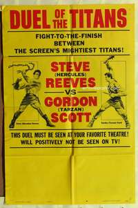 a247 DUEL OF THE TITANS style B one-sheet movie poster '63 like fight poster!