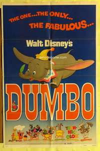 a248 DUMBO one-sheet movie poster R72 Walt Disney circus elephant classic!