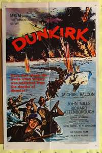 a250 DUNKIRK one-sheet movie poster '58 Richard Attenborough, John Mills
