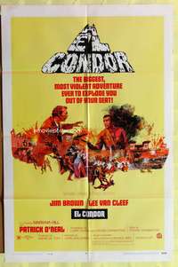 a258 EL CONDOR style A one-sheet movie poster '70 Jim Brown, Lee Van Cleef