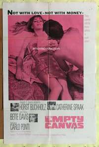 a264 EMPTY CANVAS one-sheet movie poster '63 Horst Buchholz, Catherine Spaak