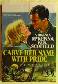 a002 CARVE HER NAME WITH PRIDE English one-sheet movie poster '58 McKenna