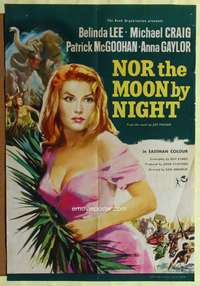 a008 NOR THE MOON BY NIGHT English one-sheet movie poster '58 Africa!