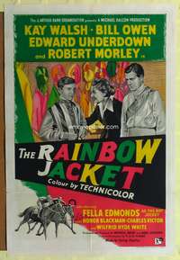 a011 RAINBOW JACKET English one-sheet movie poster '54 English horse racing!