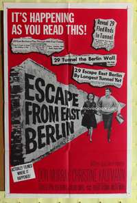 a270 ESCAPE FROM EAST BERLIN one-sheet movie poster '62 Robert Siodmak