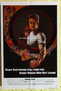 a280 EVERY WHICH WAY BUT LOOSE one-sheet movie poster '78 Clint Eastwood