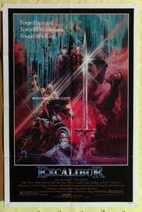 a285 EXCALIBUR one-sheet movie poster '81 John Boorman, Bob Peak artwork!