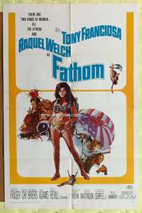 a314 FATHOM one-sheet movie poster '67 sexy Raquel Welch in scuba gear!