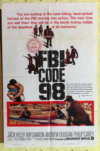 a315 FBI CODE 98 one-sheet movie poster '63 Jack Kelly, Ray Danton
