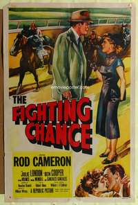 a318 FIGHTING CHANCE one-sheet movie poster '55 Rod Cameron, horse racing!