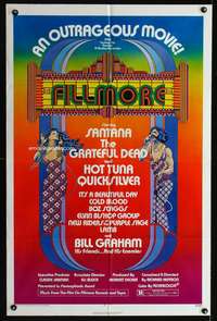 a319 FILLMORE one-sheet movie poster '72 Grateful Dead, Byrd artwork!