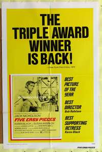 a325 FIVE EASY PIECES one-sheet movie poster R73 Jack Nicholson, Rafelson