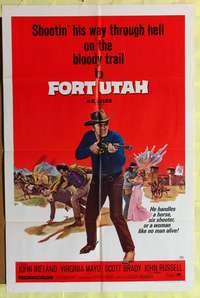 a353 FORT UTAH one-sheet movie poster '66 John Ireland, Virginia Mayo