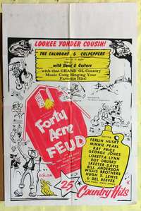 a355 FORTY ACRE FEUD one-sheet movie poster '66 hillbillies, Ferlin Husky!