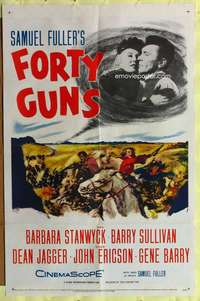 a356 FORTY GUNS one-sheet movie poster '57 Samuel Fuller, Barbara Stanwyck