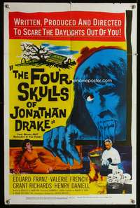 a357 FOUR SKULLS OF JONATHAN DRAKE one-sheet movie poster '59 Eduard Franz