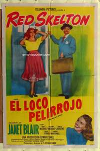 a365 FULLER BRUSH MAN Spanish/U.S. one-sheet movie poster '48 Red Skelton, Blair