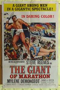 a371 GIANT OF MARATHON one-sheet movie poster '60 Steve Reeves, Mario Bava