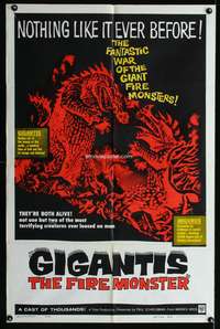 a374 GIGANTIS THE FIRE MONSTER one-sheet movie poster '59 Godzilla!