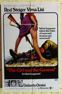 a375 GIRL & THE GENERAL one-sheet movie poster '67 Rod Steiger, Virna Lisi