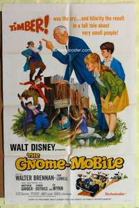 a386 GNOME-MOBILE style B one-sheet movie poster '67 Disney, Walter Brennan