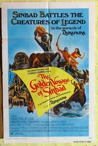 a394 GOLDEN VOYAGE OF SINBAD one-sheet movie poster '73 Ray Harryhausen