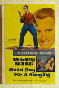 a397 GOOD DAY FOR A HANGING one-sheet movie poster '59 MacMurray, Vaughn