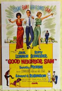 a398 GOOD NEIGHBOR SAM one-sheet movie poster '64 Jack Lemmon, Schneider