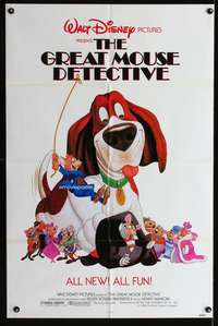 a411 GREAT MOUSE DETECTIVE one-sheet movie poster '86 Disney cartoon!