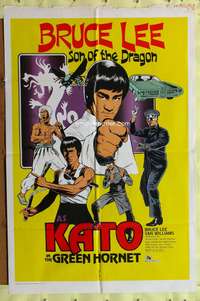 a414 GREEN HORNET Kato style one-sheet movie poster '74 Bruce Lee
