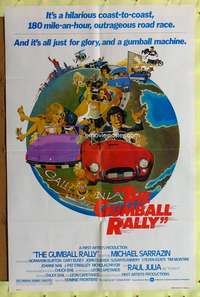 a416 GUMBALL RALLY style A one-sheet movie poster '76 car racing, Sarrazin