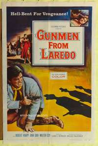 a418 GUNMEN FROM LAREDO one-sheet movie poster '59 Robert Knapp, western!