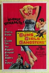 a419 GUNS, GIRLS & GANGSTERS one-sheet movie poster '59 bad Mamie Van Doren!