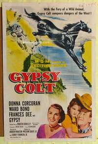 a421 GYPSY COLT one-sheet movie poster '54 Dee, fury of a wild stallion!