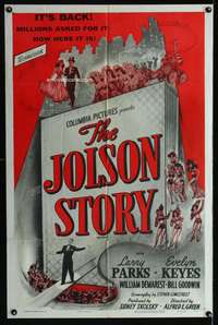 a504 JOLSON STORY one-sheet movie poster R54 Larry Parks, Evelyn Keyes