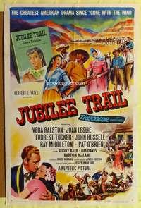 a506 JUBILEE TRAIL one-sheet movie poster '54 Vera Ralston, Joan Leslie