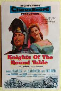 a520 KNIGHTS OF THE ROUND TABLE one-sheet movie poster '54 Robert Taylor