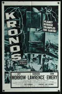 a524 KRONOS one-sheet movie poster '57 horrifying world-destroying monster!