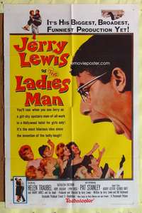 a527 LADIES' MAN one-sheet movie poster '61 Jerry Lewis screwball comedy!