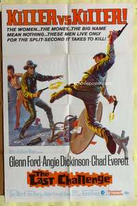 a537 LAST CHALLENGE one-sheet movie poster '67 Glenn Ford, Angie Dickinson
