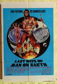 a539 LAST DAYS OF MAN ON EARTH one-sheet movie poster '74 future cancelled!