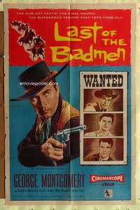 a541 LAST OF THE BADMEN one-sheet movie poster '57 great gun image!
