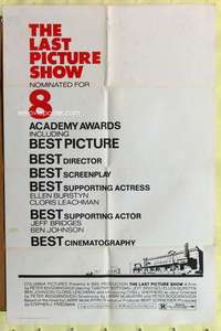 a543 LAST PICTURE SHOW Academy Awards one-sheet movie poster R72 Bogdonovich