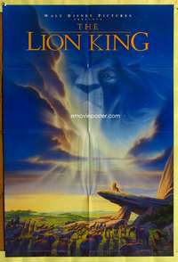 a554 LION KING one-sheet movie poster '94 classic Walt Disney cartoon!