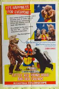 a557 LITTLE RED RIDING HOOD & HER FRIENDS one-sheet movie poster '61 wacky!