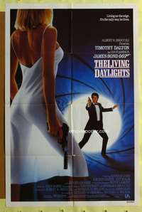 a560 LIVING DAYLIGHTS one-sheet movie poster '86 Tim Dalton as James Bond!